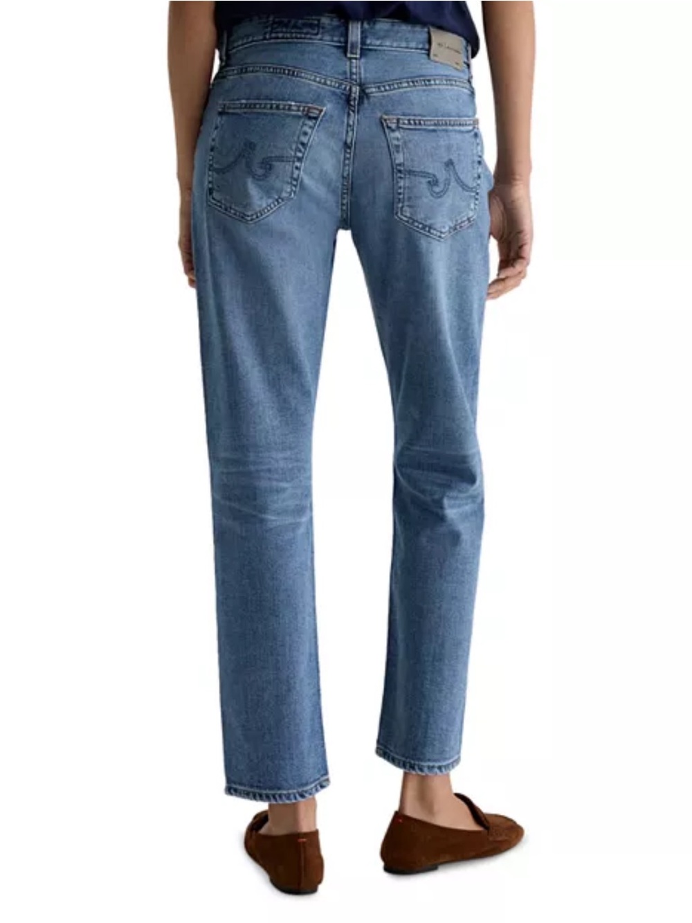 AG Adriano Goldschmied Women's Boyfriend Jeans - Light/Medium Blue Wash - Picture 2 of 8